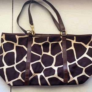 Giraffe print MK tote